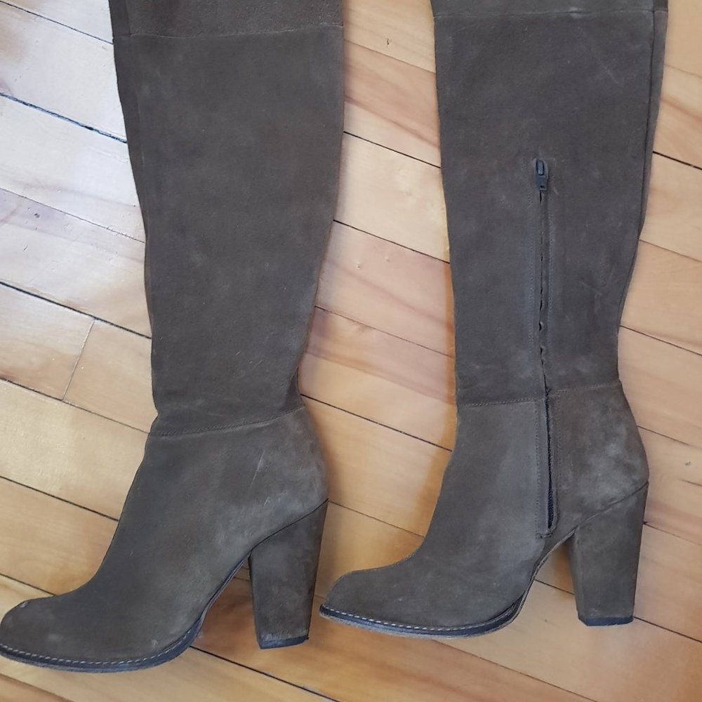 Zara over-the-knee suede boots